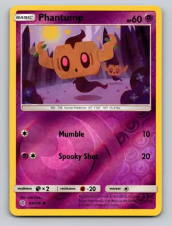 Phantump 93/236 Common Cosmic Eclipse Pokemon Reverse Holo NM - Image 1