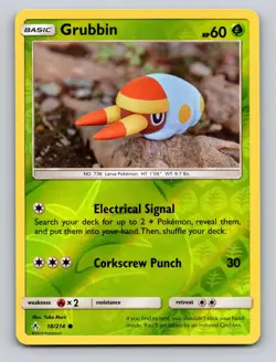 Grubbin 18/214 Common Unbroken Bonds Pokemon Reverse Holo NM - Image 1