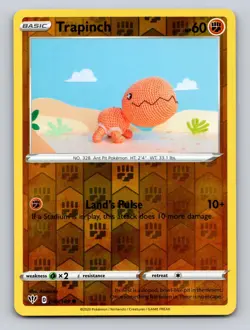 Trapinch 089/189 Common Darkness Ablaze Pokemon Reverse Holo NM - Yarn Art - Image 1