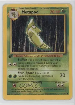 Metapod Pokemon Base Set #54 1999 - Image 1