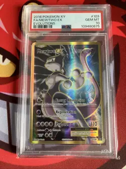2016 POKEMON XY EVOLUTIONS 103/108 FULL ART/MEWTWO EX PSA 10 - Image 1