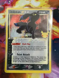 Pokemon Umbreon Celebrations Classic Collection 17/17 Gold Star TCG - Image 1