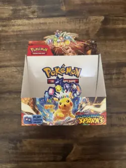 Pokemon TCG:Scarlet & Violet Surging Sparks Empty Booster Box-No Packs-Free Ship - Image 1