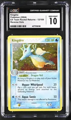 Kingdra Pokemon Team Rocket Returns 12/109 Rev Holo CGC 10 LOW POP - Image 1