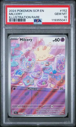 Pokemon TCG 2024 Stellar Crown MILCERY 152/142 Full Art Graded PSA 10 Gem Mint - Image 1