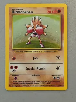 Hitmonchan – Pokemon Base set - Unlimited - 7/102 – Holo rare – NM/LP - Image 1