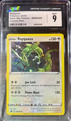 Rayquaza SWSH029 SWSH: Sword & Shield Promo Cards Holo CGC Mint 9!!!!!!!! - Image 1