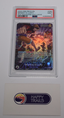 2024 ONE PIECE PROMO MONKEY D. LUFFY PSA MAGAZINE EXCLUSIVE #OP05-060 PSA 9 - Image 1