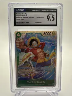 2025 One Piece Monkey D. Luffy SR PRB02-005 CGC 9.5 Mint English - Image 1