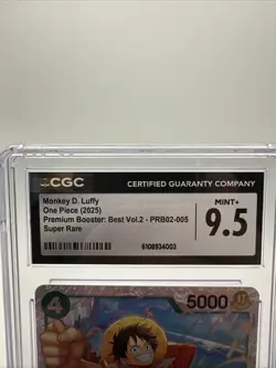 2025 One Piece Monkey D. Luffy SR PRB02-005 CGC 9.5 Mint English - Image 3