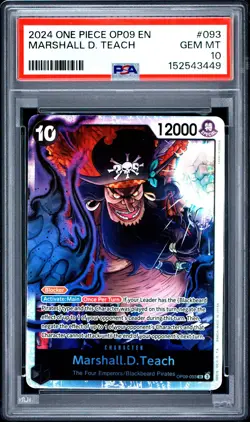 2024 One Piece Op09-Emperors In The New World Marshall D. Teach #093 PSA 10 - Image 1