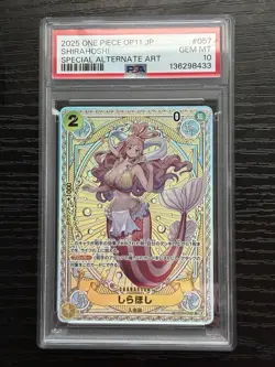 2025 One Piece CCG Shirahoshi #057 OP11 Special Alt Art Holo JP PSA 10 - Image 1
