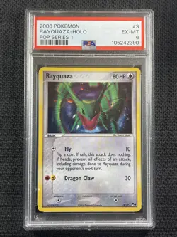 Pokemon Card - PSA6 EX-MT Rayquaza Holo - Pop Series 1 - 2006 - 3/17 - Image 1
