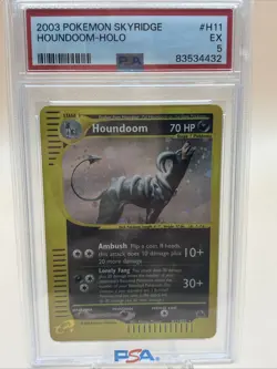 PSA 5 Houndoom-Holo 2003 Pokemon Skyridge #H11 EX Graded Card Fast Shipping - Image 1