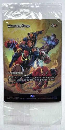 Magic The Gathering Warstorm Surge Sealed Promo Foil Card. Marvel Avengers. - Image 1
