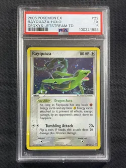 Pokemon Card - PSA5 EXC Rayquaza EX Holo - EX Deoxys - 2005 - 22/107 - Image 1