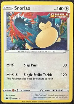Snorlax Holo SWSH119 Black Star Promo Pokemon Card Holo Bleed - Image 1