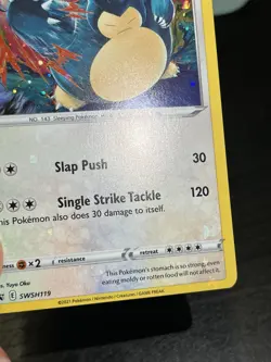 Snorlax Holo SWSH119 Black Star Promo Pokemon Card Holo Bleed - Image 2