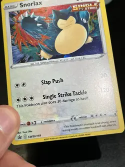 Snorlax Holo SWSH119 Black Star Promo Pokemon Card Holo Bleed - Image 3
