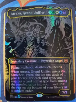 Atraxa, Grand Unifier [Oil Slick Raised Foil] | Phyrexia: All Will Be One MTG - Image 1
