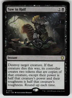 Saw in Half Rare Commander: Bloomburrow 113 MTG Near Mint - Image 1