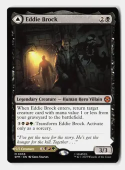 Eddie Brock 55 Mythic Marvel's Spider-Man Magic: The Gathering Near Mint - Image 1