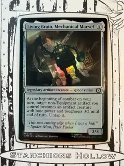 MTG Living Brain, Mechanical Marvel - Marvel's Spider-Man (SPM) U 0167 NM *Foil* - Image 1