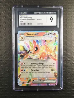 Flareon ex 014/131 Prismatic Evolutions Holo Rare Pokemon CGC 9 Mint - Image 1