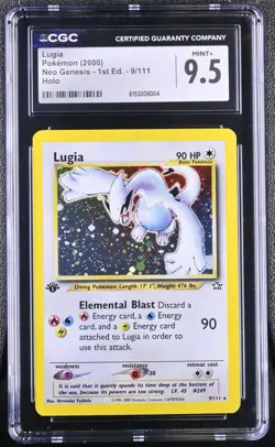 2000 WOTC POKEMON NEO GENESIS 1ST EDITION LUGIA #9/111 HOLO RARE CGC 9.5 MINT+ - Image 1