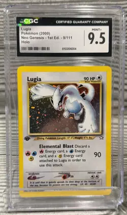2000 WOTC POKEMON NEO GENESIS 1ST EDITION LUGIA #9/111 HOLO RARE CGC 9.5 MINT+ - Image 3