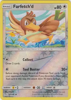 Moderately Played Farfetchd - 127/181 - Uncommon - Reverse Holo Pokemon Team Up - Image 1