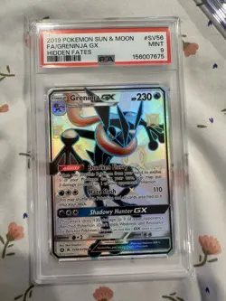 Pokemon TCG Hidden Fates Shiny Vault Greninja GX SV56/SV94 Holo PSA 9 - Image 1