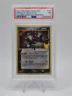 2021 Pokemon SWSH BSP Greninja Gold Star Celebrations #144 PSA 7 - Image 1