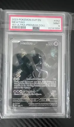 PSA 9 Mewtwo SVP 052 Illustration Rare Black Star UPC Promo Pokemon Card 151 - Image 1