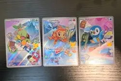 Pokemon 1st Partner Illustration Collections Turtwig #40 Chimchar #41 Piplup #42 - Image 1