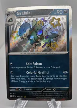 Grafaiai 190/091 Paldean Fates Baby Shiny Holo Rare Pokemon TCG - #2 NM - Image 1