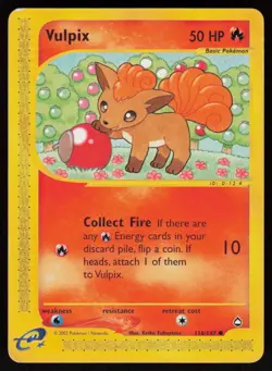 Vulpix 116 Common Aquapolis Pokemon Moderately Played - Image 1