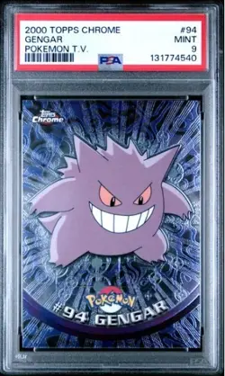 2000 Topps Chrome Pokemon Gengar #94 PSA 9 Mint Fresh Modern Grade POP 96 LOOK - Image 1