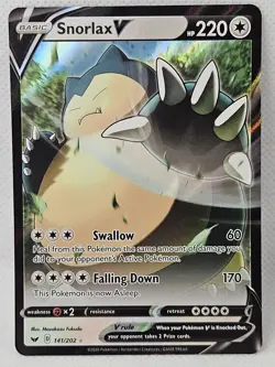 Snorlax V 141/202 Holo V Rare Sword & Shield Pokemon NM/M - Image 1