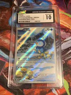 Pokemon TCG Phantasmal Flames - PIPLUP - Illustration Rare Holo CGC Gem Mint 10 - Image 1