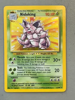 Nidoking – Pokemon Base Set - Unlimited - 11/102 – Holo rare – LP - Image 1