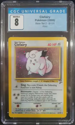 Clefairy 6/130 Base Set 2 Holo Rare CGC 8 NM/Mint Pokemon TCG - Image 1