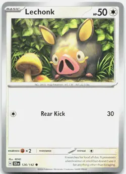 Lechonk 126/142 Common Stellar Crown Pokemon Lightly Played - Image 1