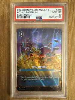 Royal Tantrum 219/204 Disney Lorcana Shimmering Skies Enchanted Foil Card PSA 10 - Image 1