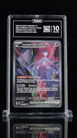 Pokemon Team Rocket's Mewtwo ex Card 10 Graded Special Illustration Rare - Image 1