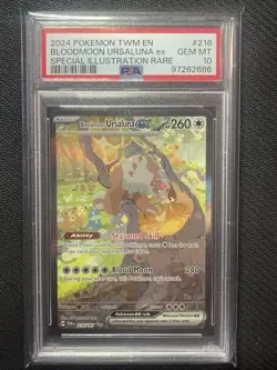 Pokemon TCG Bloodmoon Ursaluna EX Card 216/167 PSA 10 - Image 1