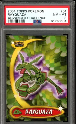 PSA 8 Near Mint 2004 Topps Pokemon Advanced Challenge Rayquaza Card #54 - Image 1