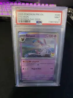 Sylveon Pokemon Day Promo PSA 9 040/131 Holo Pokemon 2025 - Image 1