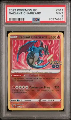 Pokemon Radiant Charizard Pokemon Go Holo Rare #011 PSA 9 Mint - Image 1