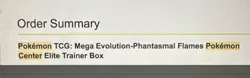Confirm PRESALE Mega Evo Phantasmal Flames Pokemon Center ETB Elite Trainer Box - Image 3